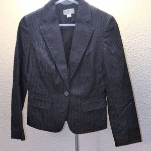 LOFT Dark Gray Pinstripe Blazer